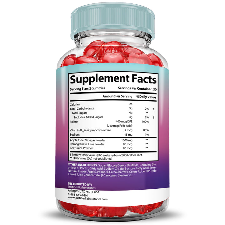 Supplement Facts Ultra Prime Keto ACV Gummies 1000MG