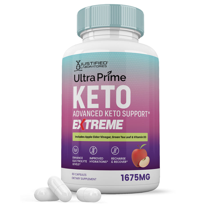 1 Bottle Ultra Prime Keto ACV Extreme Pills 1675MG