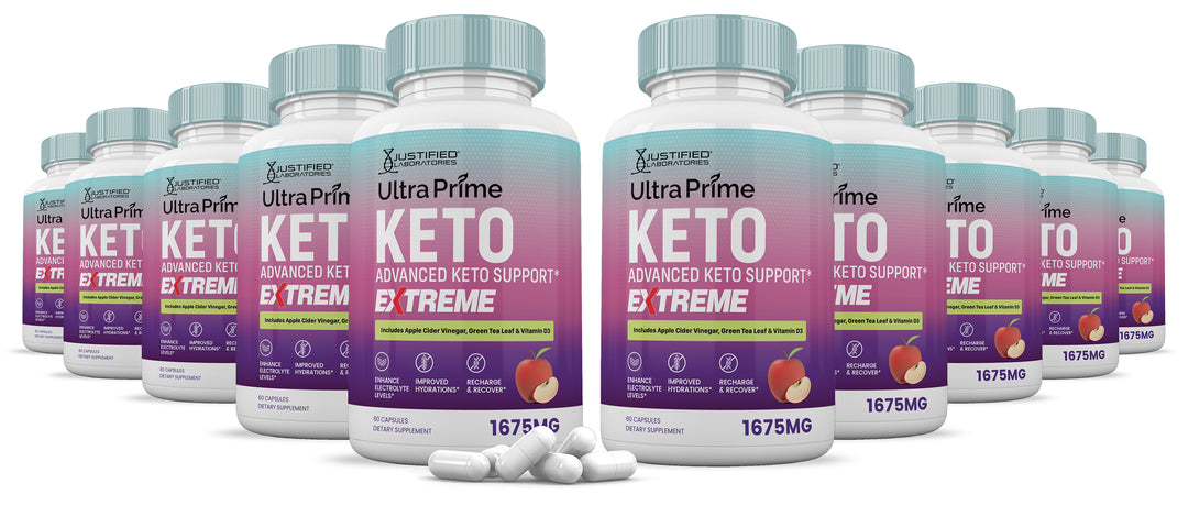 10 Bottles Ultra Prime Keto ACV Extreme Pills 1675MG
