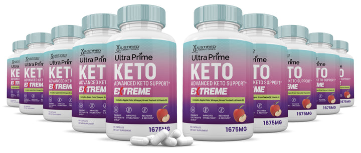 10 Bottles Ultra Prime Keto ACV Extreme Pills 1675MG