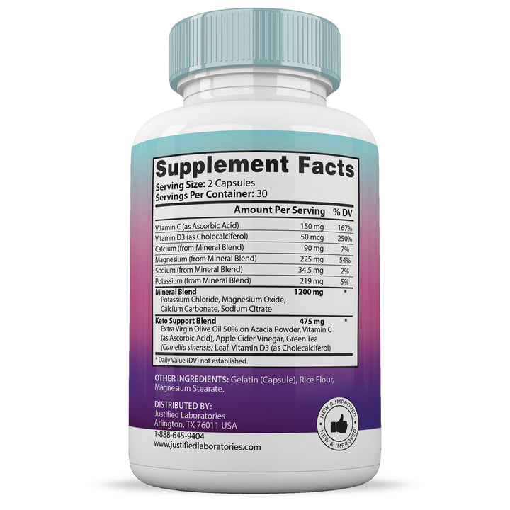 Supplement Facts Ultra Prime Keto ACV Extreme Pills 1675MG