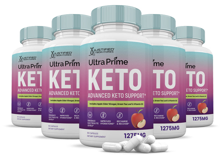 5 Bottles Ultra Prime Keto ACV Pills 1275MG