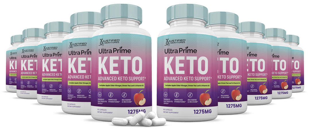 10 Bottles Ultra Prime Keto ACV Pills 1275MG
