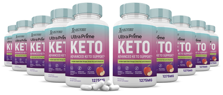 10 Bottles Ultra Prime Keto ACV Pills 1275MG