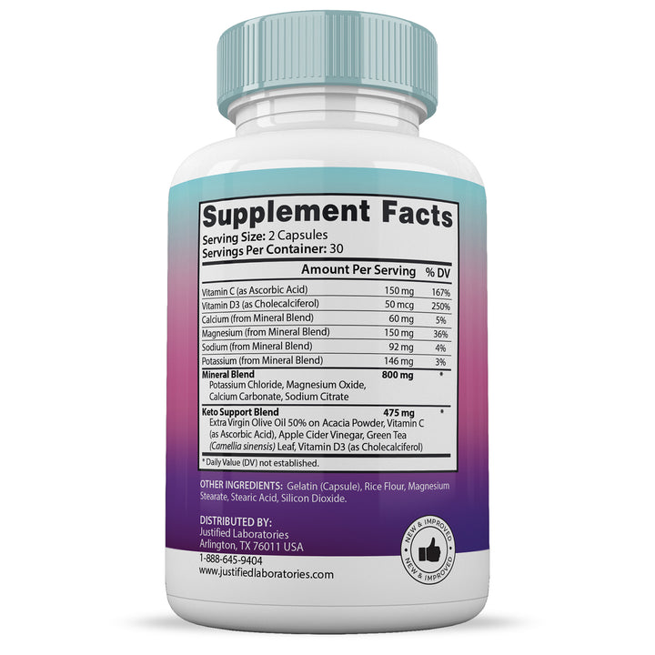 Supplement Facts Ultra Prime Keto ACV Pills 1275MG