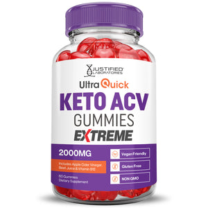 Front of  Ultra Quick Keto ACV Gummies Extreme 2000mg