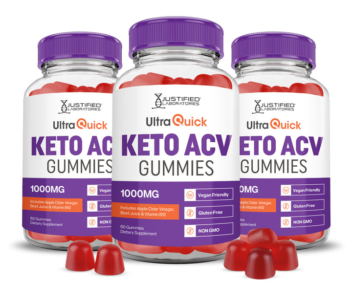 3 Bottles Ultra Quick Keto ACV Gummies 1000MG