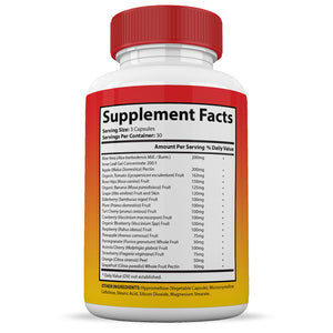 Supplement Facts of Vital Fruits Supplement