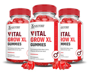 Vital Grow XL Performance Gummies 1000MG 3 Bottles