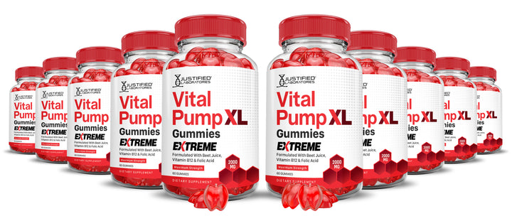 10 Bottles 2 x Stronger Vital Pump XL Extreme Performance Gummies 2000MG