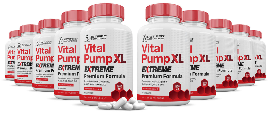 10 Bottles Vital Pump XL Extreme Men's Health Premium Formula 1600MG