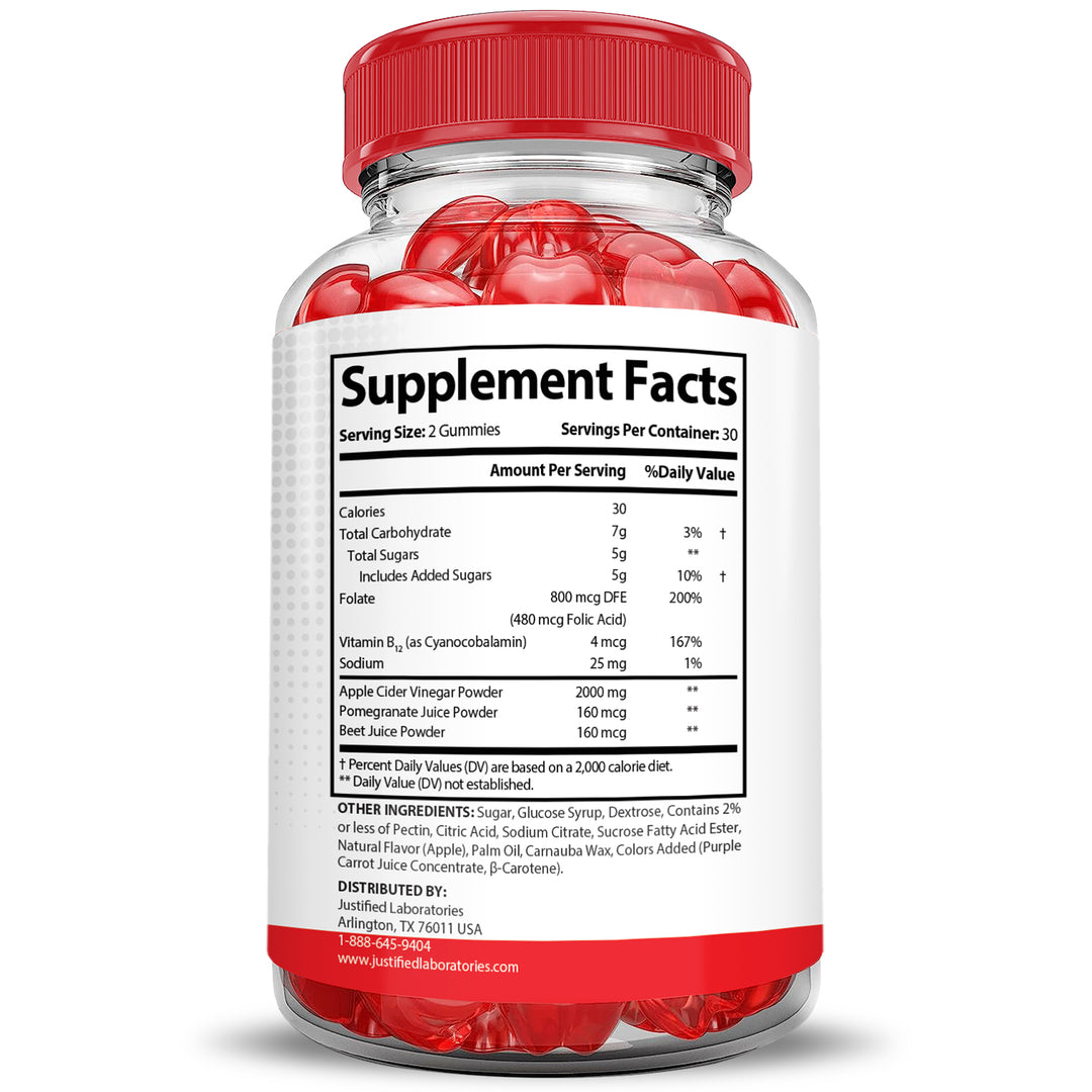 Supplement Facts 2 x Stronger Vital Pump XL Extreme Performance Gummies 2000MG