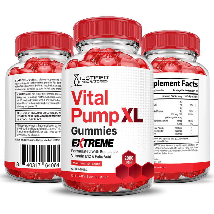 2 x Stronger Vital Pump XL Extreme Performance Gummies 2000MG