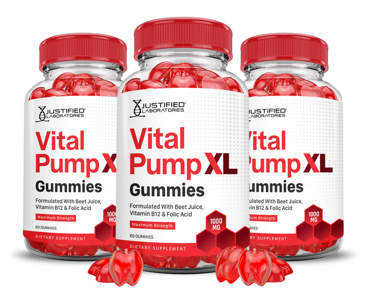 3 Bottles Vital Pump XL Performance Gummies 1000MG