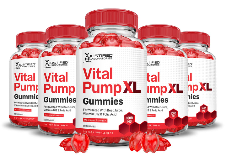 5 Bottles Vital Pump XL Performance Gummies 1000MG