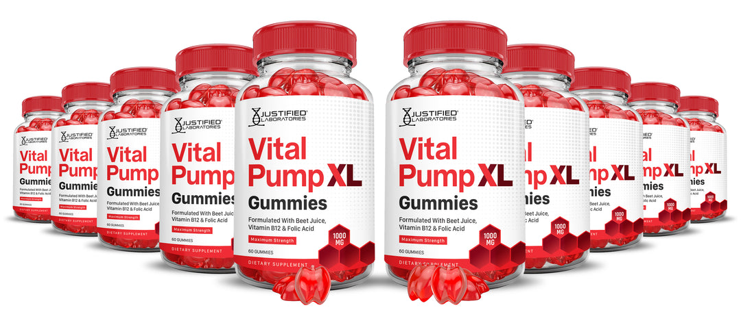 10 Bottles Vital Pump XL Performance Gummies 1000MG