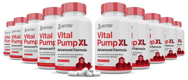 10 Bottles Vital Pump XL Men's Health Advanced Formula 1484mg