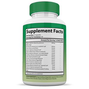 Supplement Facts of Vital Veggies Supplement