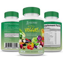 Load image into Gallery viewer, All sides of bottle of the Vital Veggies Supplement
