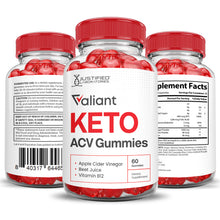 Load image into Gallery viewer, 3 Sided of Bottle of Valiant Keto ACV Gummies 1000MG