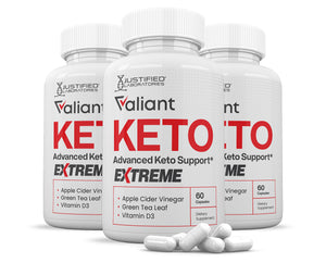 3 bottles of Valiant Keto ACV Extreme Pills 1675MG