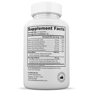 Supplement Facts of Valiant Keto ACV Extreme Pills 1675MG