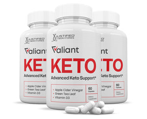 3 bottles of Valiant Keto ACV Pills 1275MG