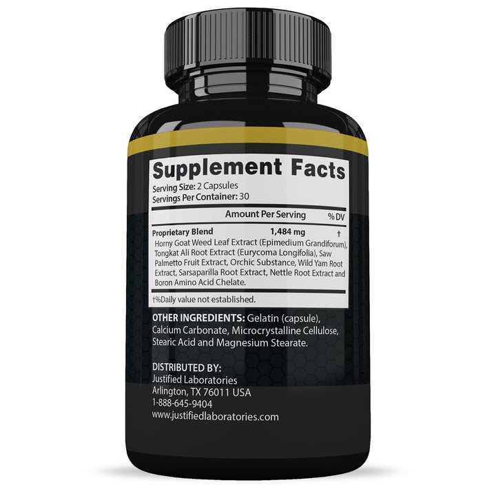 Supplement facts of Vigor Now Men’s Health Supplement 1484mg