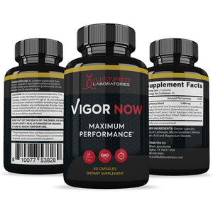 All sides of bottle of the Vigor Now Men’s Health Supplement 1484mg