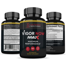 Load image into Gallery viewer, All sides of bottle of the Vigor Now Max Men’s Health Supplement 1600mg