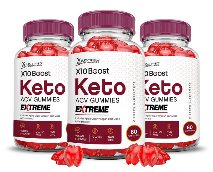 3 bottles X10 Boost Keto ACV Gummies Extreme 2000mg