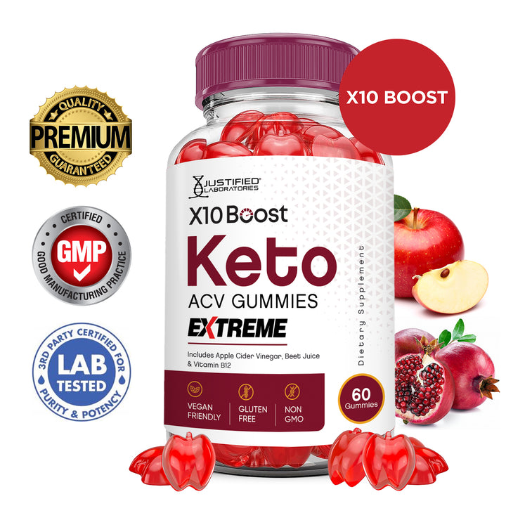 2 x Stronger 10X Boost Keto ACV Gummies Extreme 2000mg
