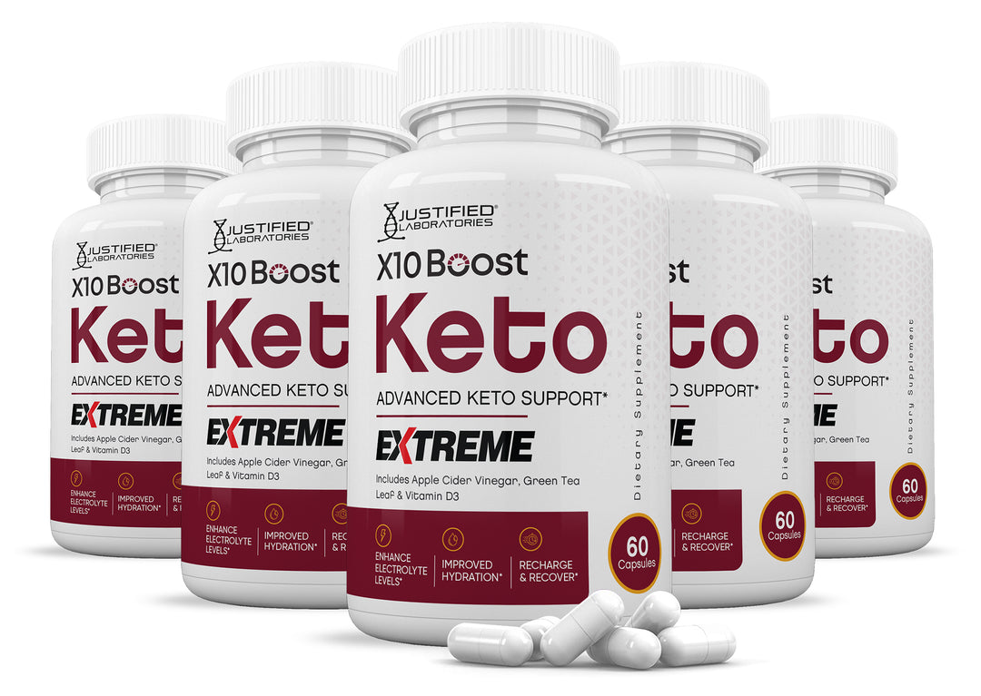 5 Bottles of X10 Boost Keto ACV Extreme Pills 1675MG