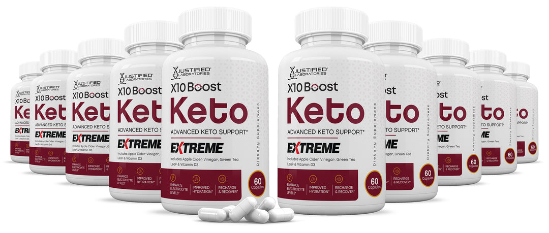 10 Bottles of X10 Boost Keto ACV Extreme Pills 1675MG
