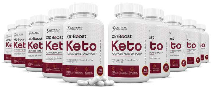 10 Bottles of X10 Boost Keto ACV Pills 1275MG