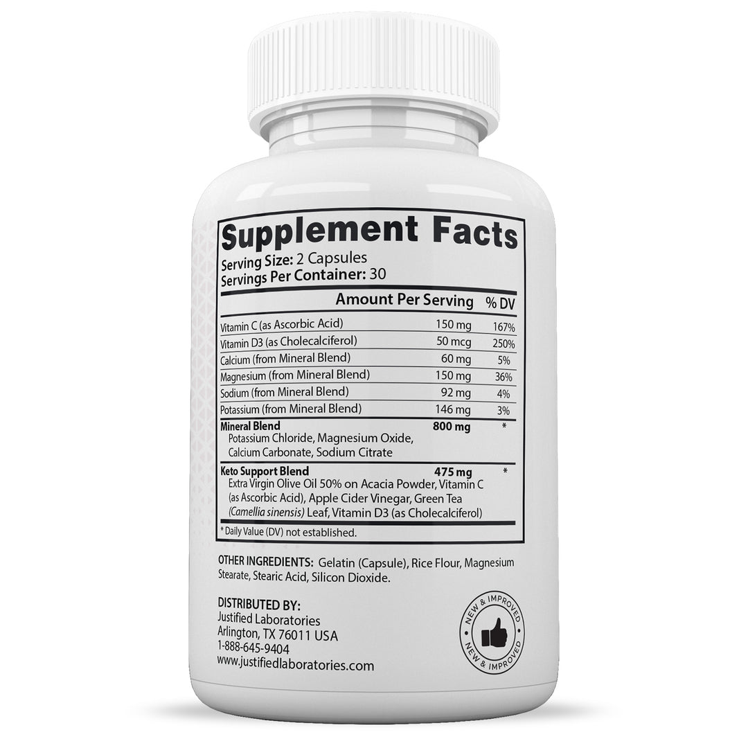 Supplement Facts of X10 Boost Keto ACV Pills 1275MG