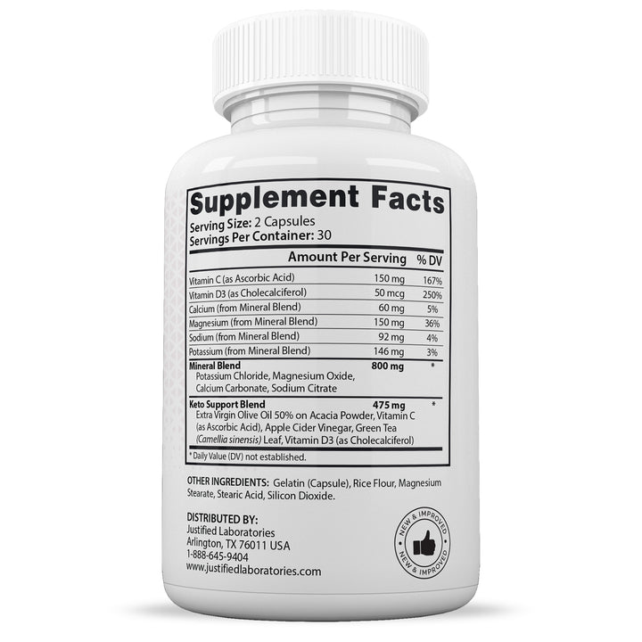Supplement Facts of X10 Boost Keto ACV Pills 1275MG