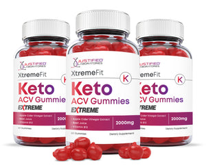 3 Bottles 2 x Stronger Xtreme Fit Keto ACV Gummies Extreme 2000mg