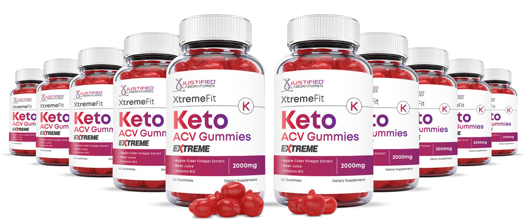 10 Bottles of 2 x Stronger Xtreme Fit Keto ACV Gummies Extreme 2000mg