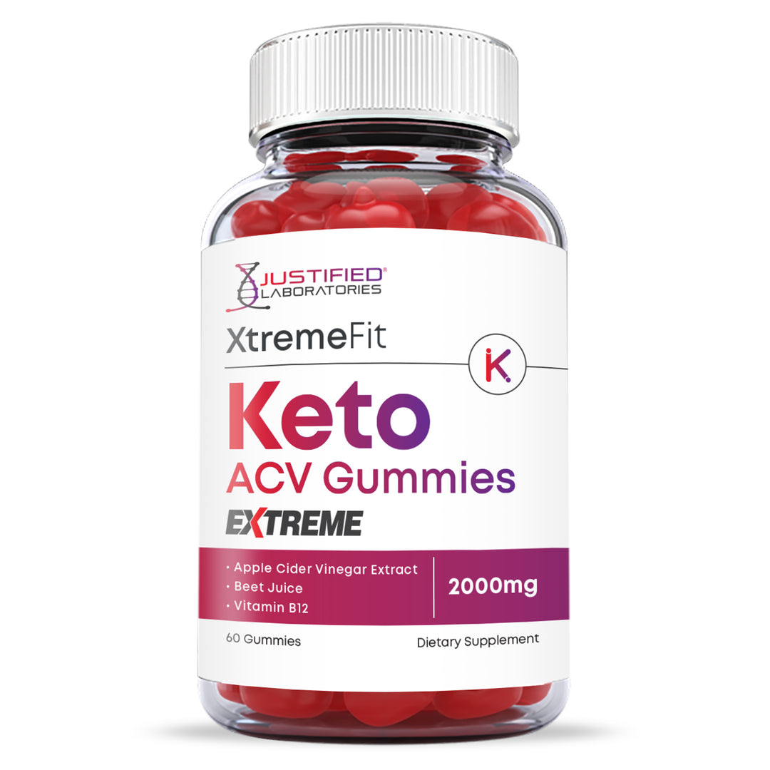 Front facing of 2 x Stronger Xtreme Fit Keto ACV Gummies Extreme 2000mg