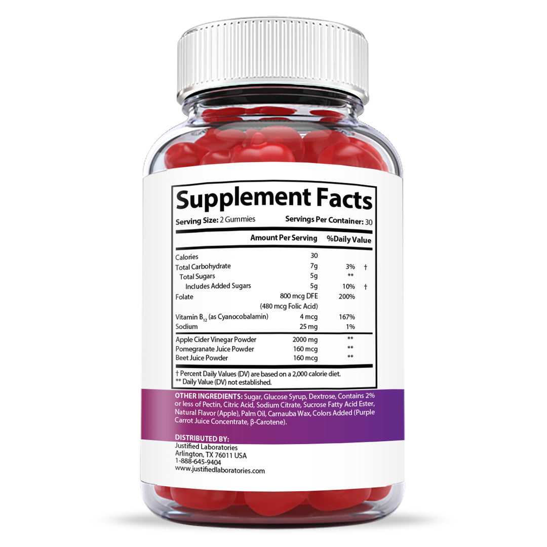 Supplement Facts of 2 x Stronger Xtreme Fit Keto ACV Gummies Extreme 2000mg