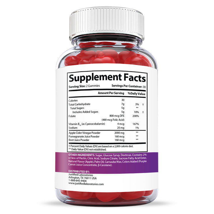 Supplement Facts of 2 x Stronger Xtreme Fit Keto ACV Gummies Extreme 2000mg