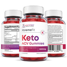 Cargar imagen en el visor de la Galería, All sides of bottle of the Xtreme Fit Keto ACV Gummies 1000MG