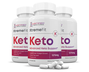 3 bottles of Xtreme Fit Keto ACV Pills 1275MG
