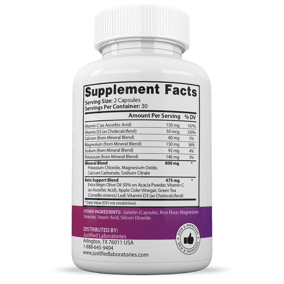 Supplement Facts of Xtreme Fit Keto ACV Pills 1275MG