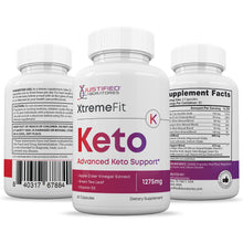 Cargar imagen en el visor de la Galería, All sides of bottle of the Xtreme Fit Keto ACV Gummies Pill Bundle