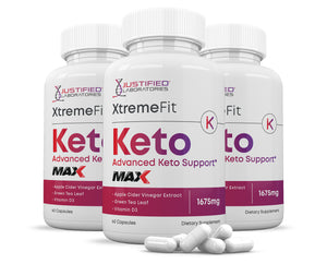 3 bottles of Xtreme Fit Keto ACV Max Pills 1675MG