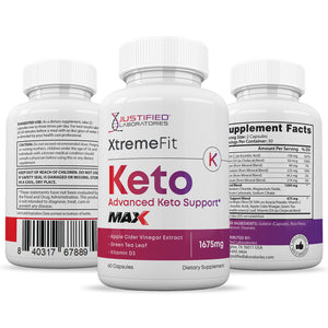 All sides of bottle of the Xtreme Fit Keto ACV Max Pills 1675MG