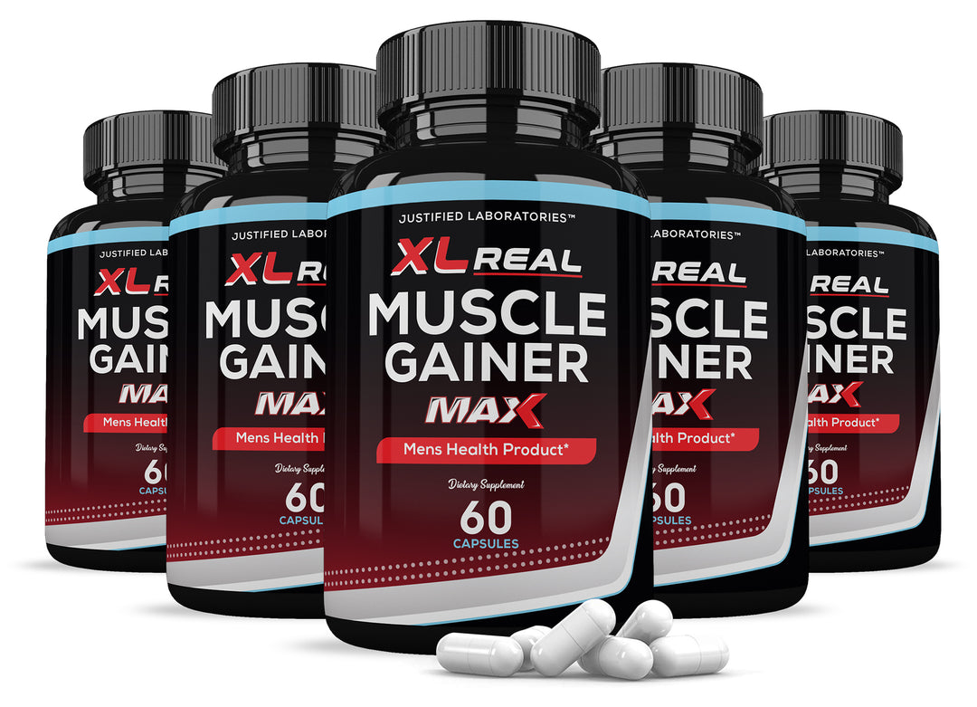 5 bottles of XL Real Muscle Gainer Max Men’s Health Supplement 1600mg