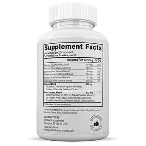 Supplement Facts of X Slim Keto ACV Pills 1275MG